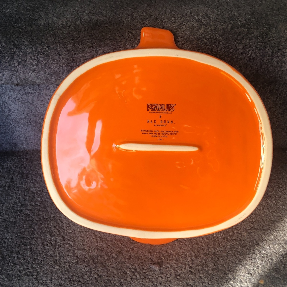 NWT Rae Dunn Peanuts Snoopy & Woodstock "Falling For You" Pumpkin Shaped Bowl - Picture 4 of 5
